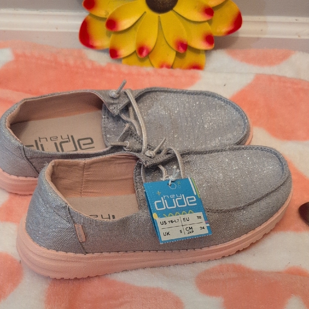 Hey Dude Women's Sparkling Gray Flats